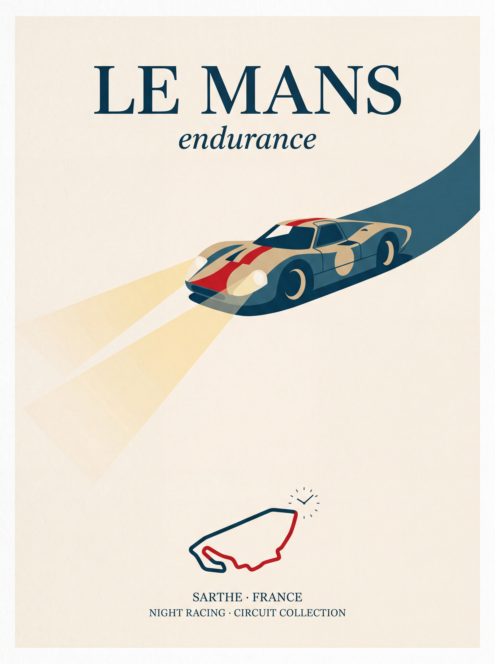 Rennstrecke Poster Le Mans – Kunstdruck Design