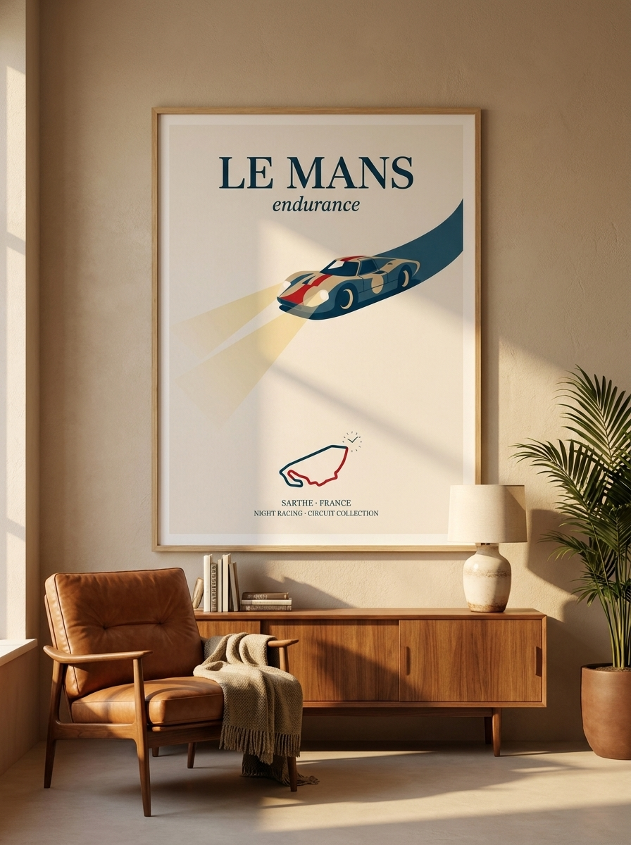 Rennstrecke Poster Le Mans – Poster im Wohnzimmer