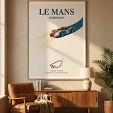 Rennstrecke Poster Le Mans – Poster im Wohnzimmer
