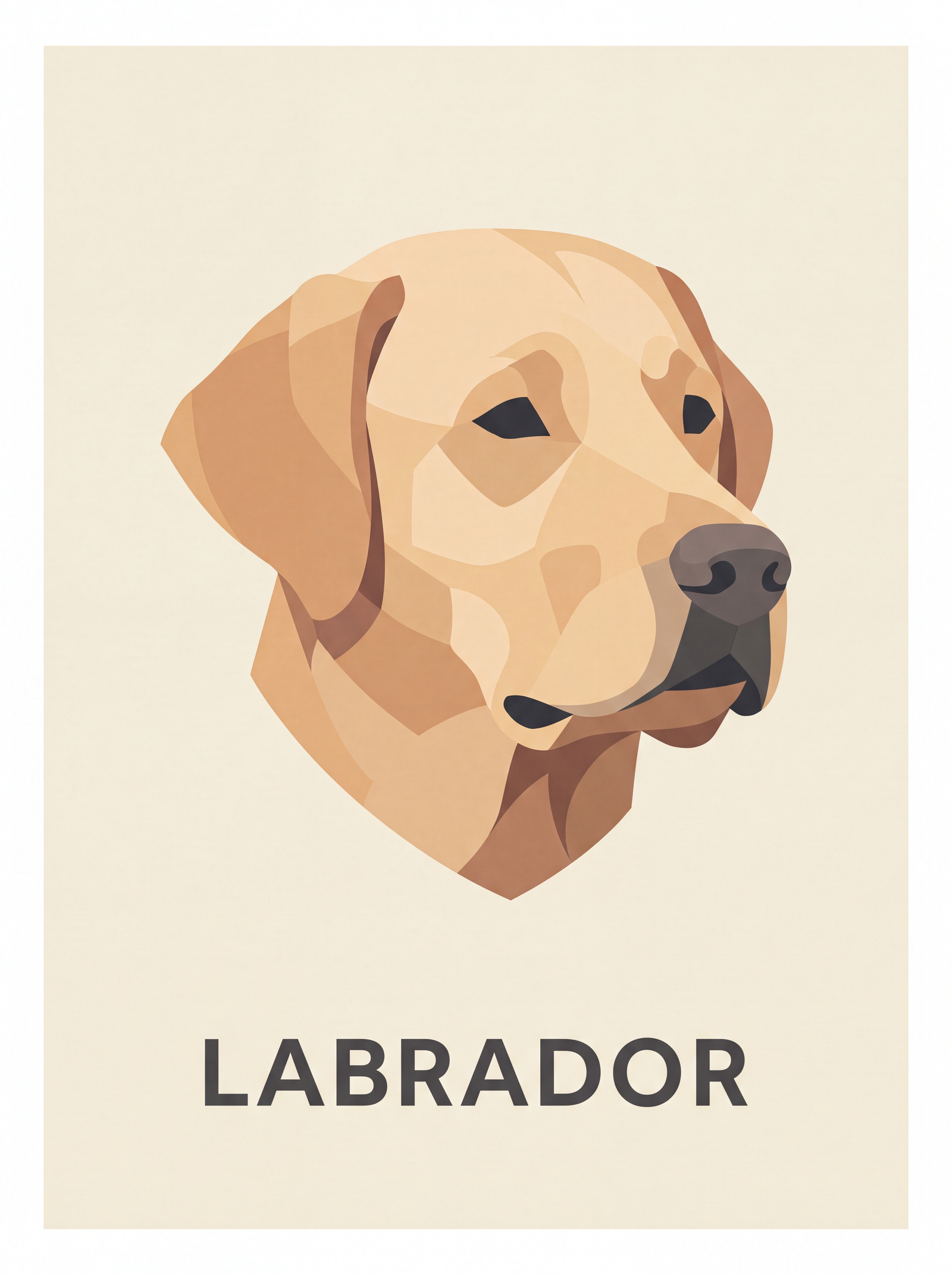Labrador Poster Minimalistisches Hunde-Porträt – Kunstdruck Design