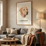Labrador Poster Minimalistisches Hunde-Porträt – Poster im Wohnzimmer
