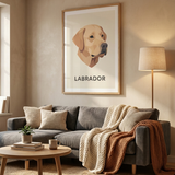Labrador Poster Minimalistisches Hunde-Porträt – Poster im Wohnzimmer